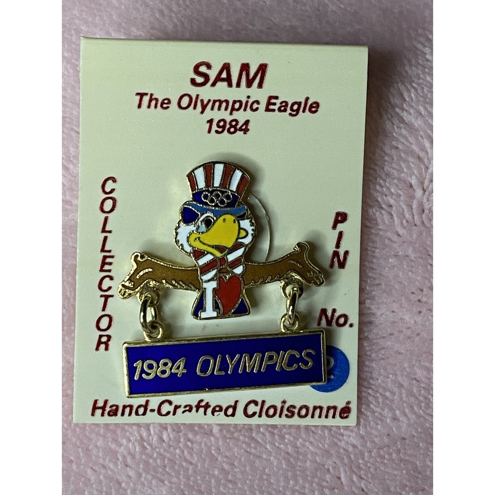 Sam The Eagle 1984 Los Angeles Olympics Lapel Brooch Pin #2 rare HandCrafted New
